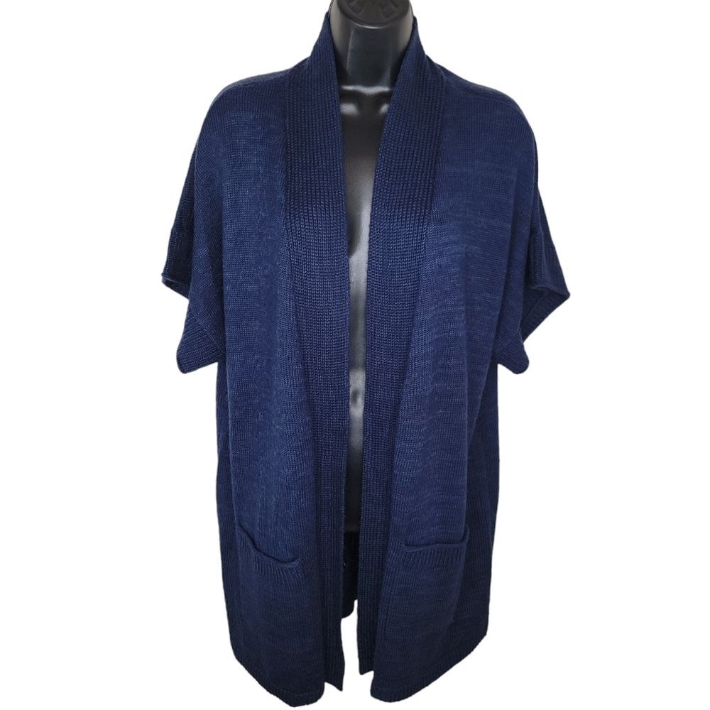 Chico's Textured Elbow-Sleeve Sweater Vest Cardigan Size 0 (small)